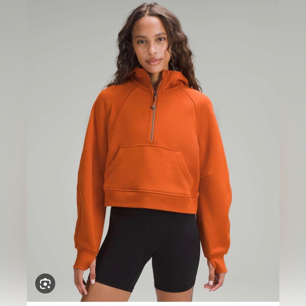 Lululemon Scuba Oversized Half Zip Hoodie Orange